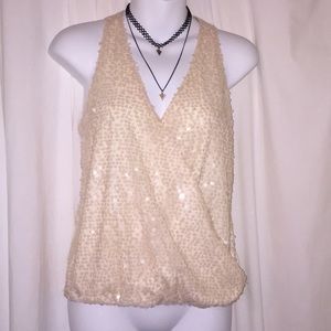 Pink Nude Colored Sequin Top